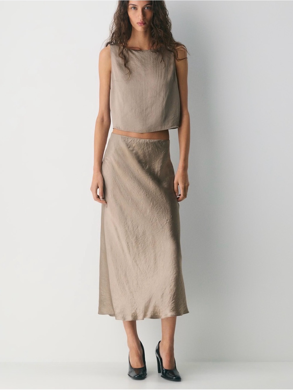 Aritzia Slip Satin Maxi Skirt